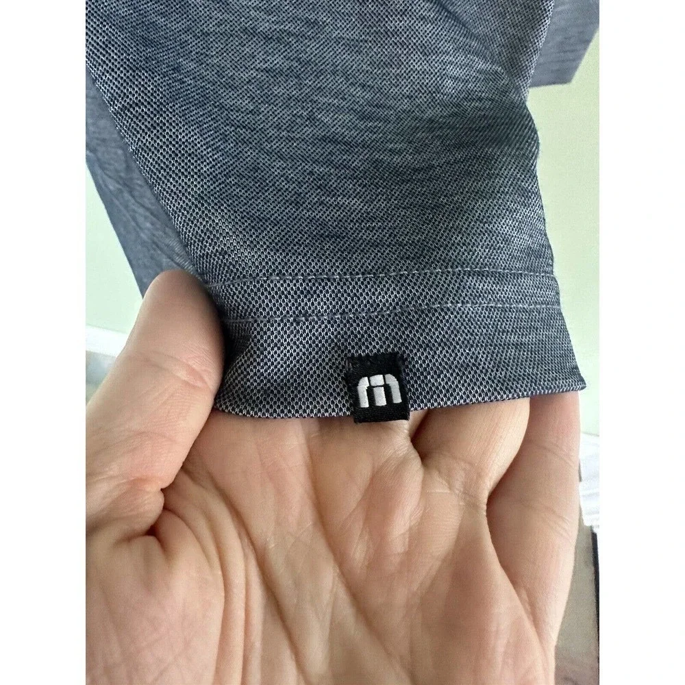 Travis Mathew Polo Shirt Long Sleeve Mens Sz XL Oceanside Heather Lexus Grey‌ - Picture 6 of 7